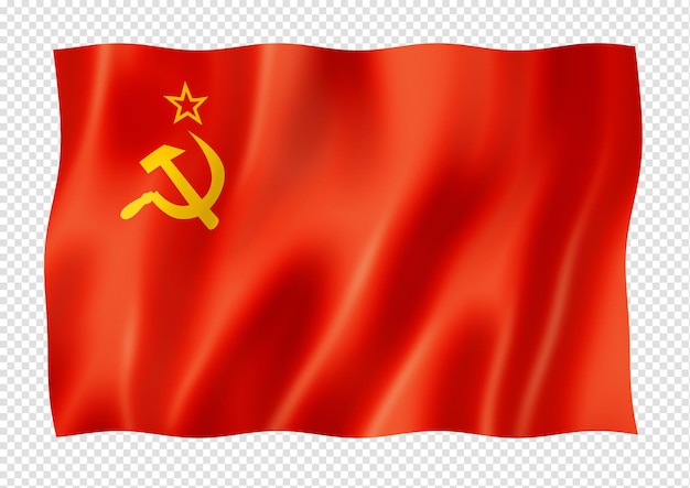 Drapeau de l'URSS isolé sur blanc