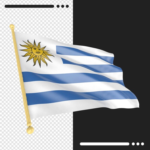 PSD drapeau de l'uruguay rendu isolé