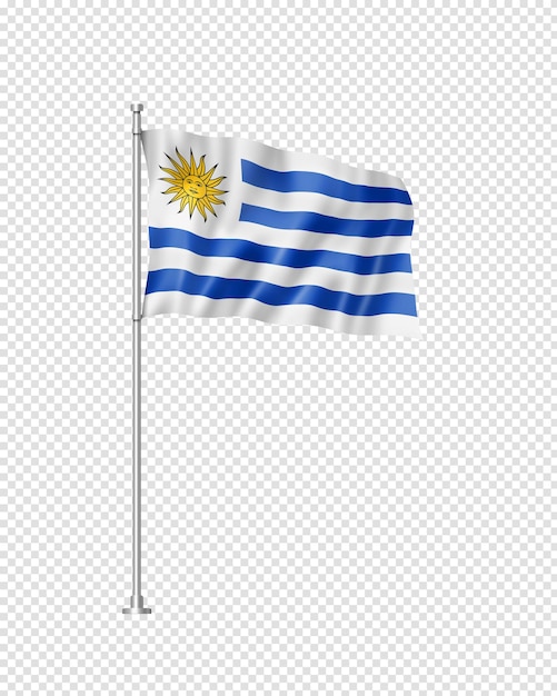 Drapeau uruguayen isolé sur blanc