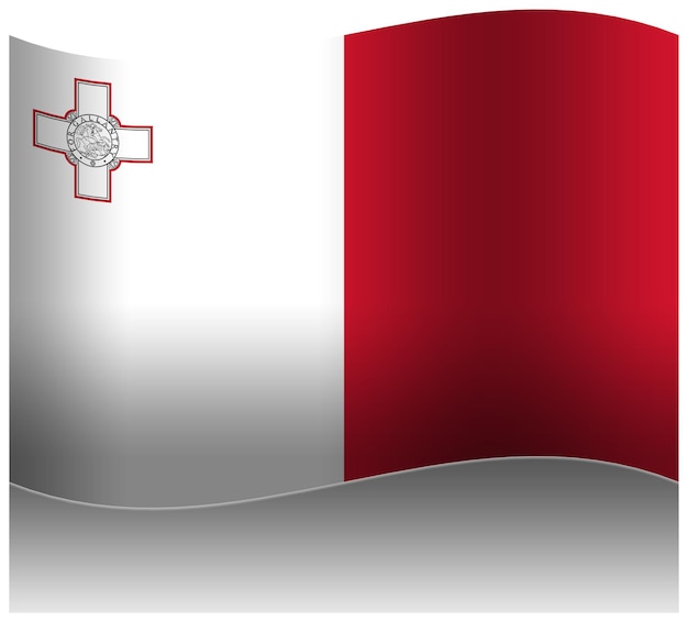 PSD drapeau vague de malte modèle 3d