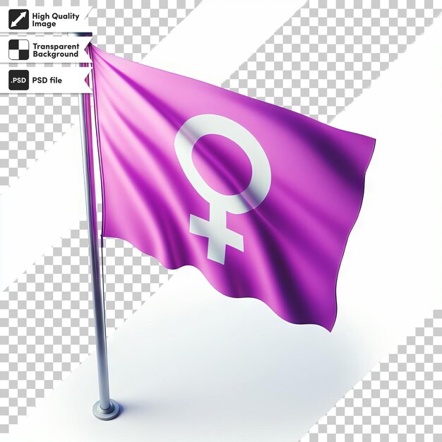 PSD un drapeau violet avec le mot femme dessus