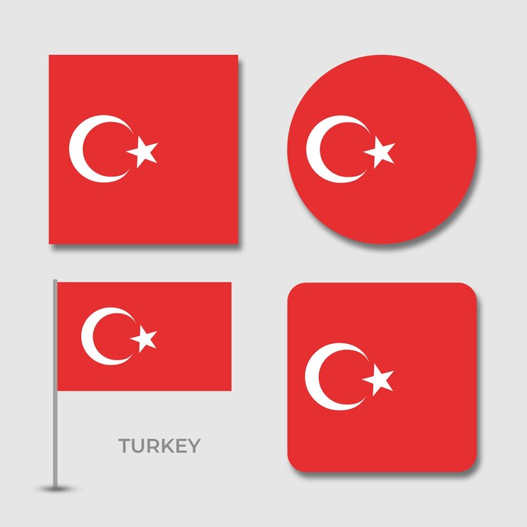 PSD drapeaux nationaux de la turquie scénographie modèle fichier psd