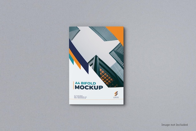 Draufsicht auf Bifold Brochure Cover Mockup