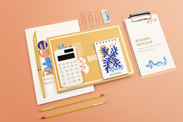Draufsicht auf das Modell des Kinderbriefpapier-Sets