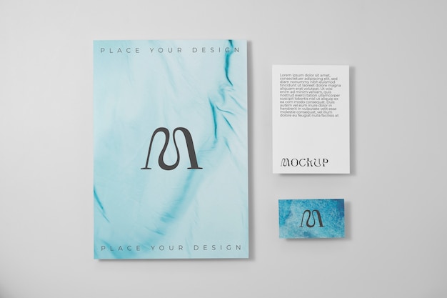 Draufsicht auf Studio-Briefpapier
