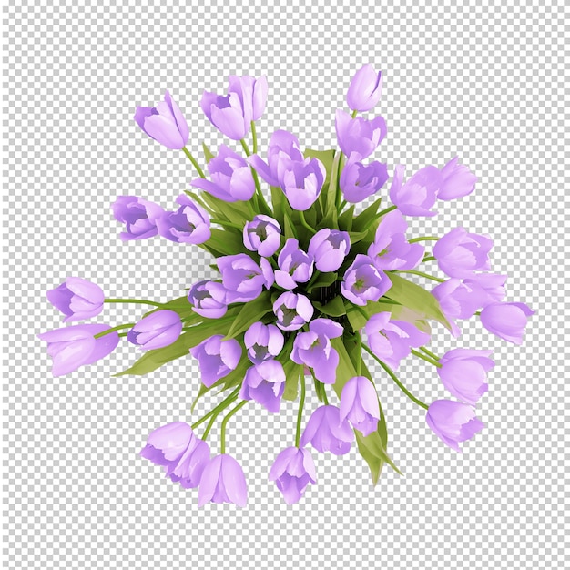 Draufsicht-blumenkorb im 3d-rendering