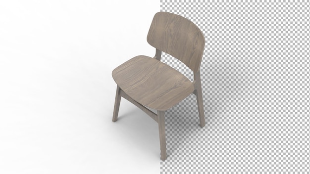 Draufsicht des Soborg-Stuhls mit Schatten 3D-Rendering