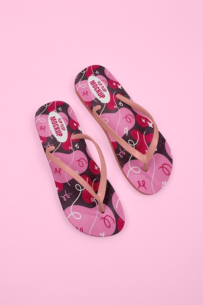 Draufsicht-Flip-Flops in Studioanordnung
