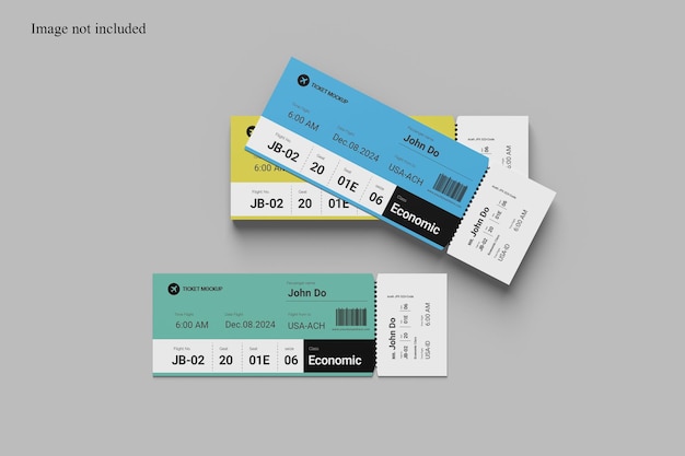 Draufsicht-flugticket-mockup