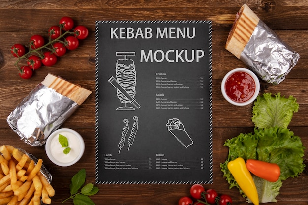 PSD draufsicht leckeres essen arrangement