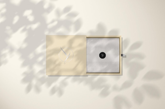 Draufsicht Open Medium Box Tissue Mockup