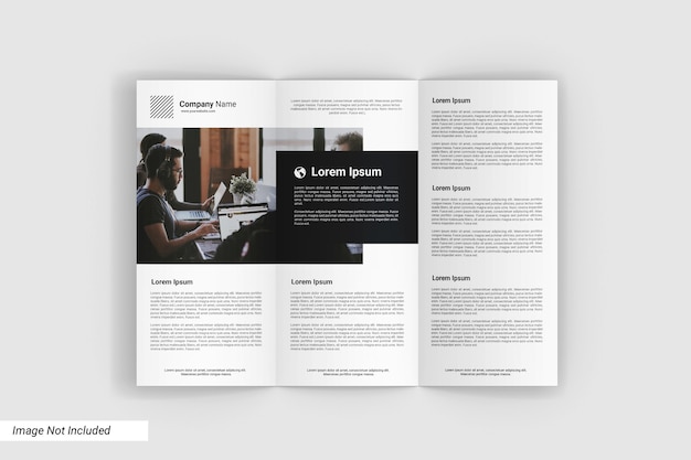 PSD draufsicht trifold mockup