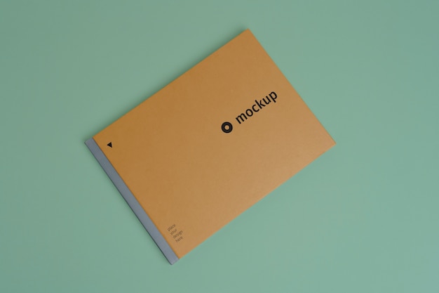 Draufsicht über das Mockup-Design des Markenbuchs