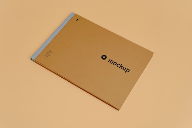 Draufsicht über das Mockup-Design des Markenbuchs