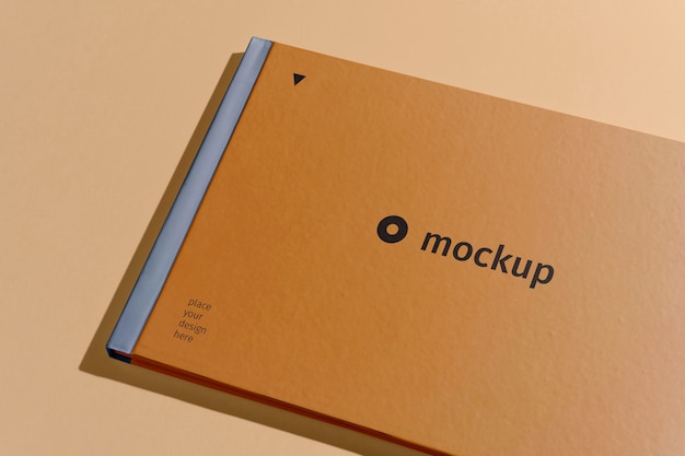 Draufsicht über das Mockup-Design des Markenbuchs