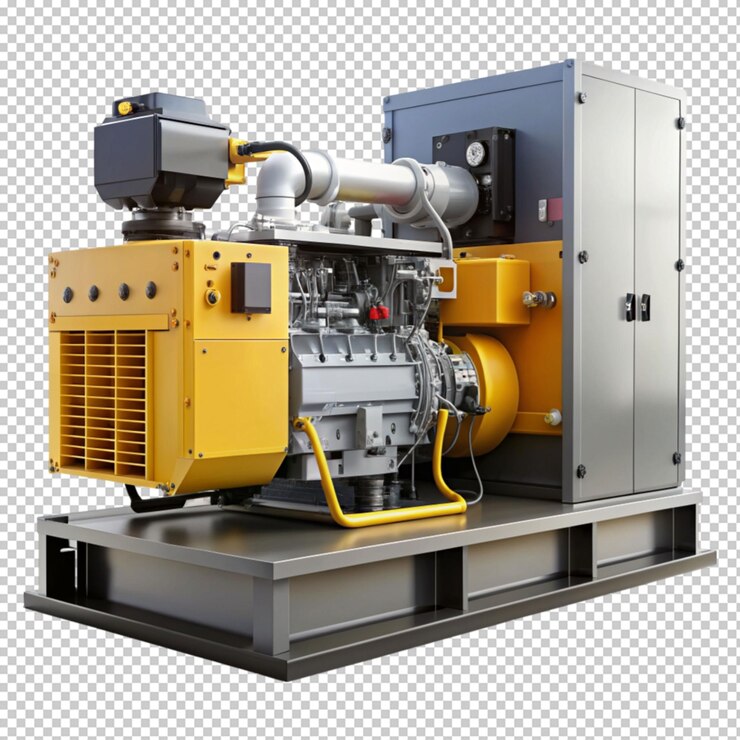 PSD drawing of a diesel generator on transparent background