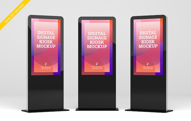 Drei digital signage led-display-modell.