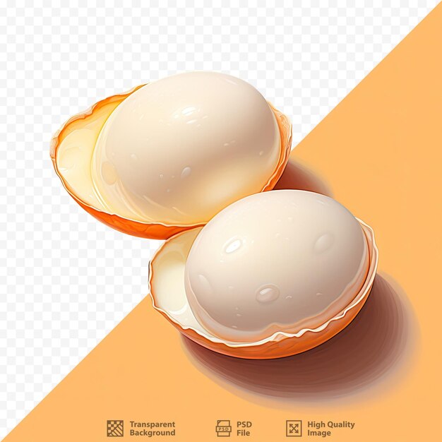 PSD drei eier auf einem teller mit orangefarbenem hintergrund.