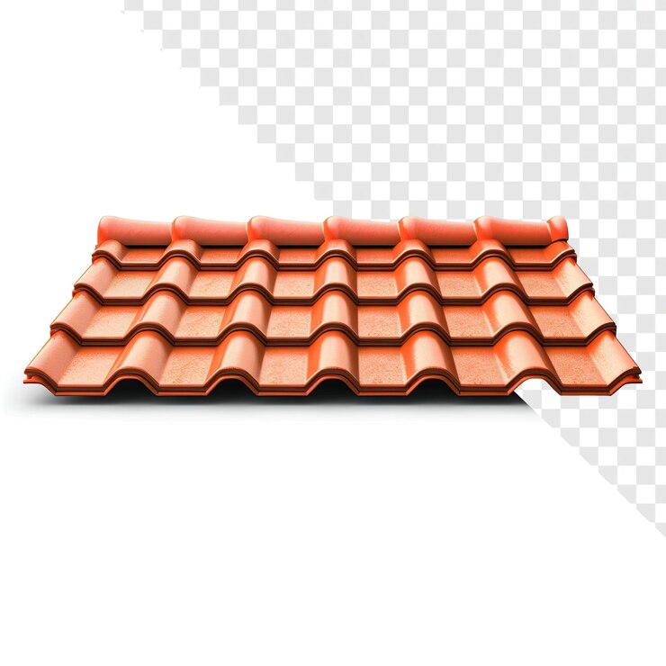 PSD drei rote dachfliesen flachdesign-symbol seitenansicht transparenter hintergrund