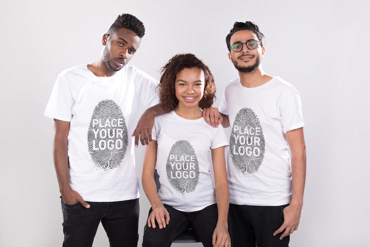 PSD drei tshirt mockup