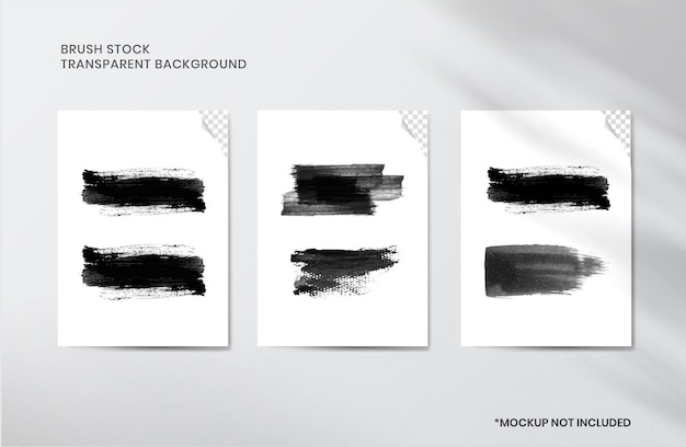 drei verschiedene Arten von schwarz-weißem Papier mit schwarzer Tinte