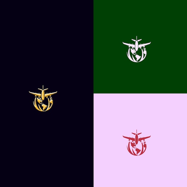 PSD drei verschiedene farbige logos mit den wörtern 