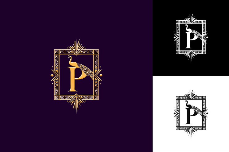 PSD drei verschiedene logos mit dem buchstaben p