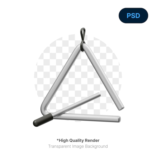 Dreieck-Instrument 3D-Symbol Premium PSD