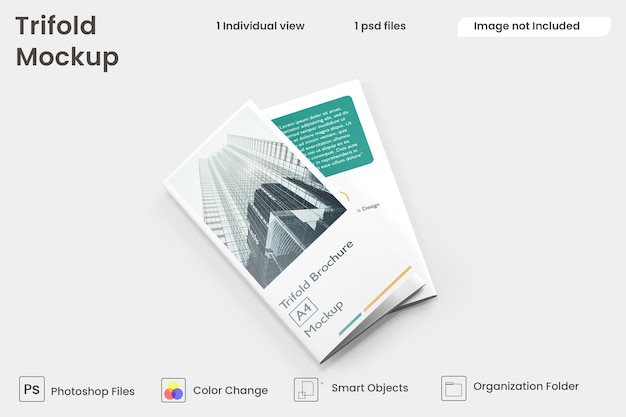 Dreifach gefaltetes broschürenmodell premium psd