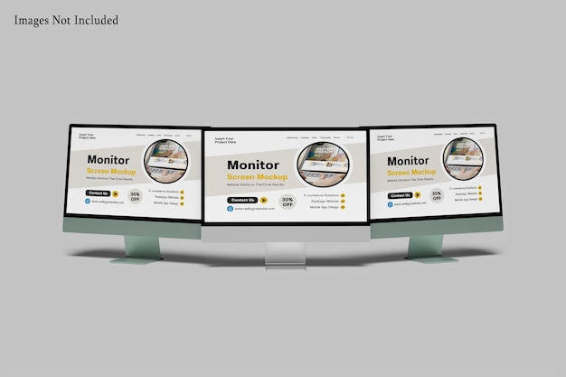 Dreifachbildschirm-Mockup