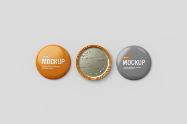 PSD dreifaches pin-button-mockup