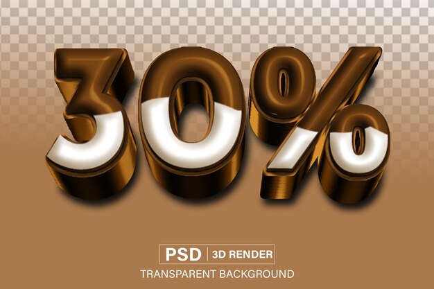 Dreißig Cent Rabatt 30 Milchschokolade auf durchsichtigem Hintergrund
