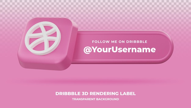 Dribbble 3d Rendering Banner isoliert