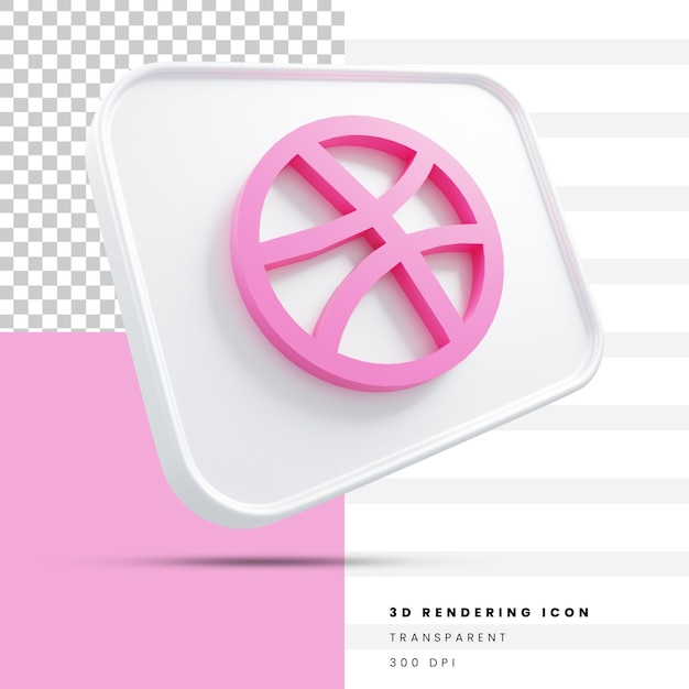 Dribbble 3d rendering icon