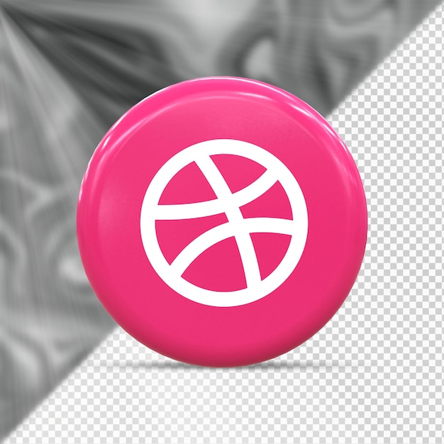 Dribbble Colorful glossy logo and social media Icon Design