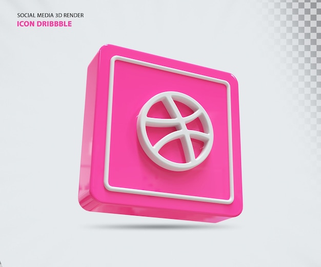 Dribbble Icon Konzept 3D-Rendering