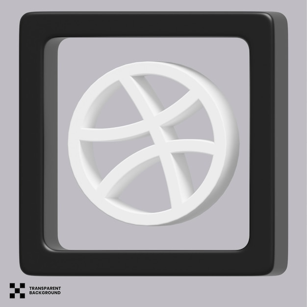 Dribbble Icon de las redes sociales en 3D