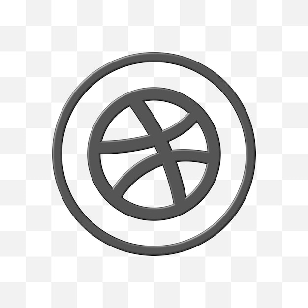 Dribbble icona 3D dei social media