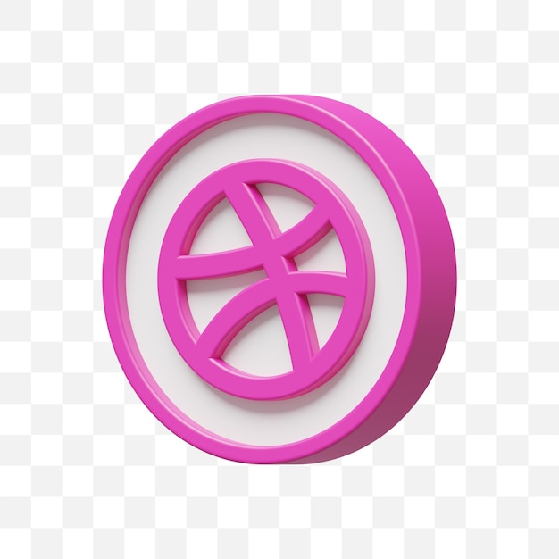 PSD dribbble icono de redes sociales modelo 3d