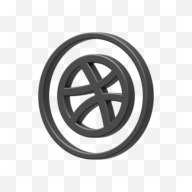 Dribbble icono de redes sociales modelo 3d