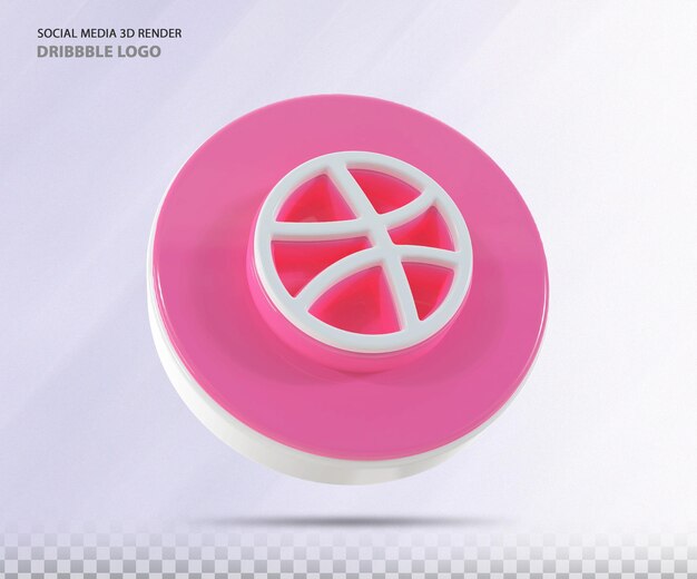 Dribbble Logo 3d Render lujo