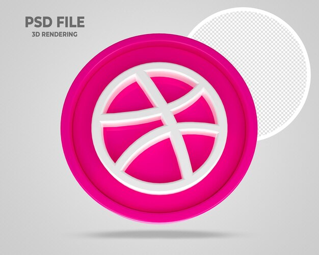 PSD dribbble logo 3d-rendering-stil