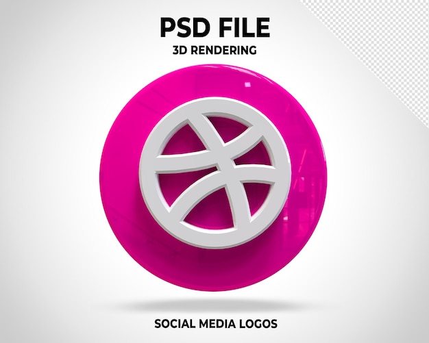 Dribbble-logo 3d social media