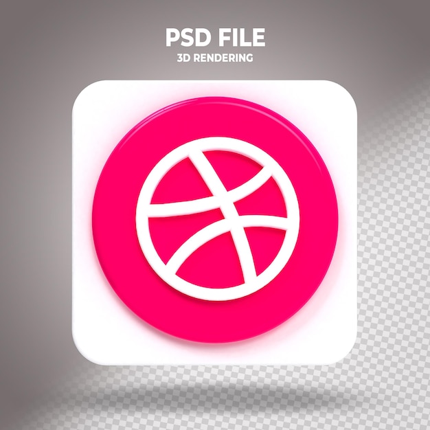 Dribbble-logo im 3d-stil