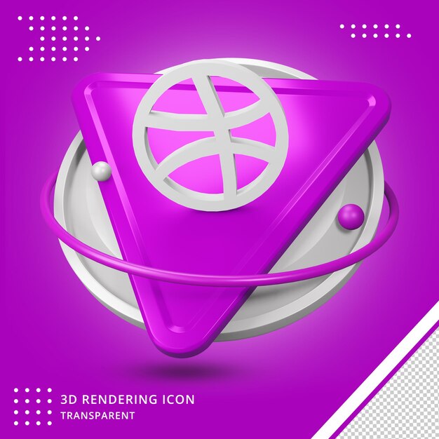 Dribbble logo in 3d rendering 