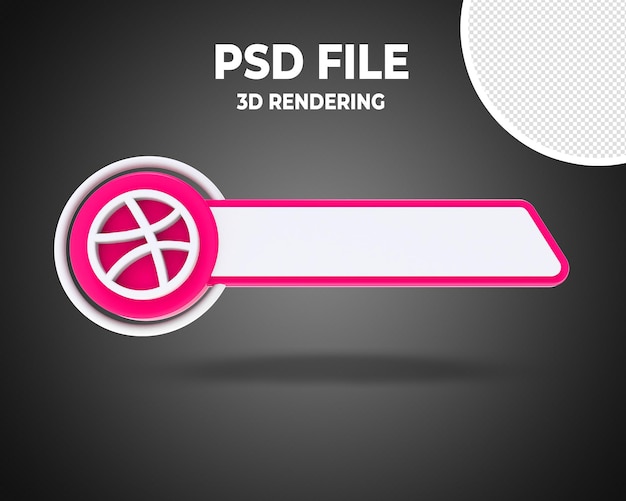PSD dribbble lower third banner estilo 3d