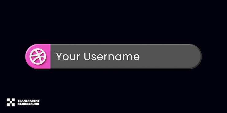 PSD dribbble social media lower third template design in 3d render