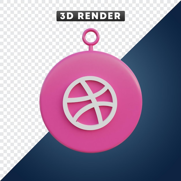 Dribbble-social-media-symbol 3d-objekt