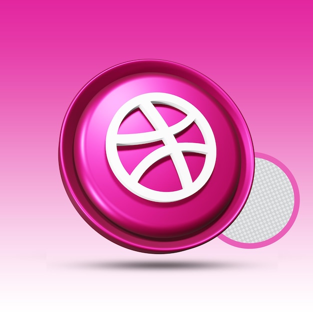 Dribbble-symbol 3d-rendering isoliert