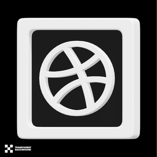 Dribbling Social Media-Symbol 3D